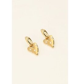 21Jewelz My Jewellery | Kleine oorringen met hart en parels - goud