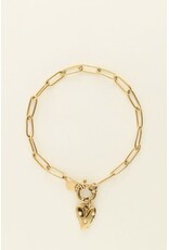 My Jewellery My Jewellery | Armband met groot hart en parels - goud