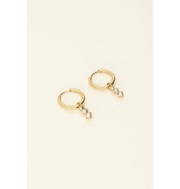 My Jewellery My Jewellery | Universe oorringen met drie steentjes - goud