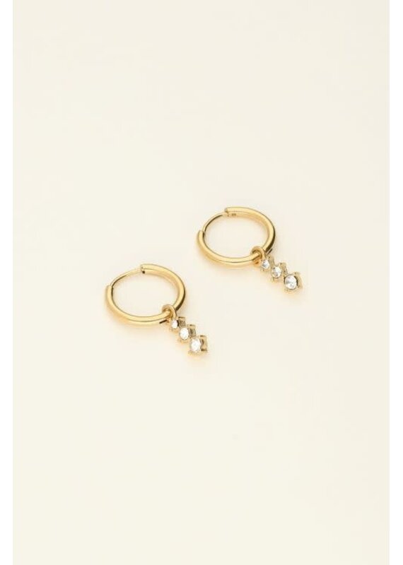 My Jewellery My Jewellery | Universe oorringen met drie steentjes - goud