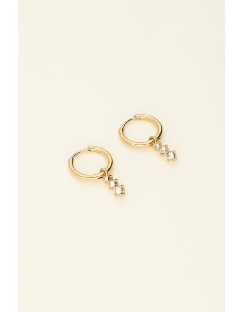 My Jewellery My Jewellery | Universe oorringen met drie steentjes - goud