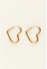 21Jewelz My Jewellery | Basic oorbellen met open hart - goud