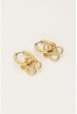 My Jewellery My Jewellery | Oorringen met dubbele klaver - goud