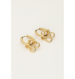 My Jewellery My Jewellery | Oorringen met dubbele klaver - goud