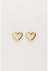 My Jewellery My Jewellery | Oorringen met klein open hart - goud