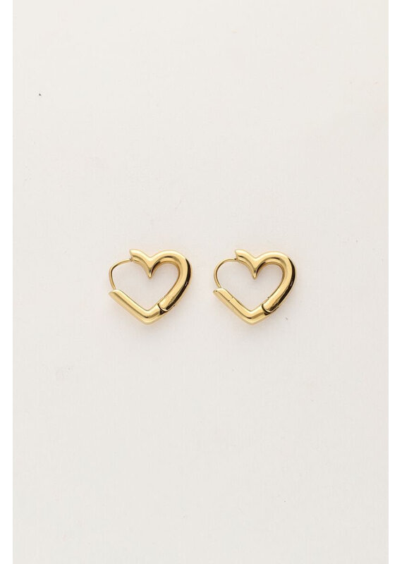 My Jewellery My Jewellery | Oorringen met klein open hart - goud