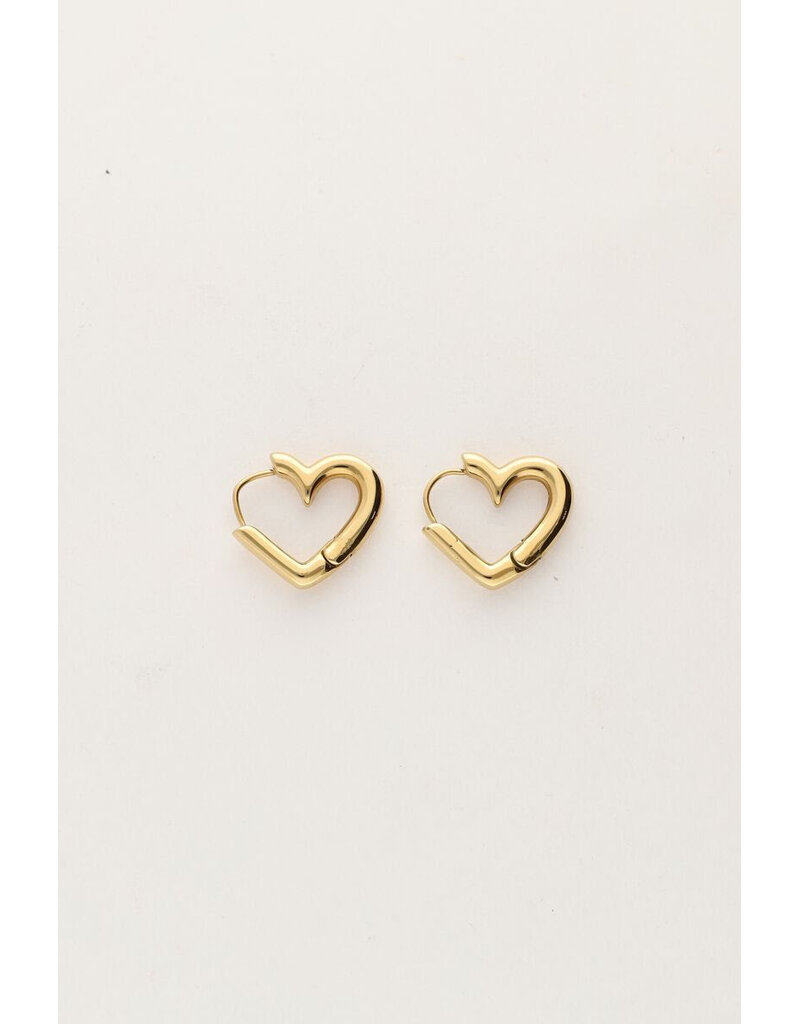 My Jewellery My Jewellery | Oorringen met klein open hart - goud