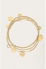 My Jewellery My Jewellery | Candy armbanden set met hartjes - goud