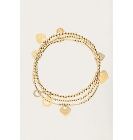 My Jewellery My Jewellery | Candy armbanden set met hartjes - goud