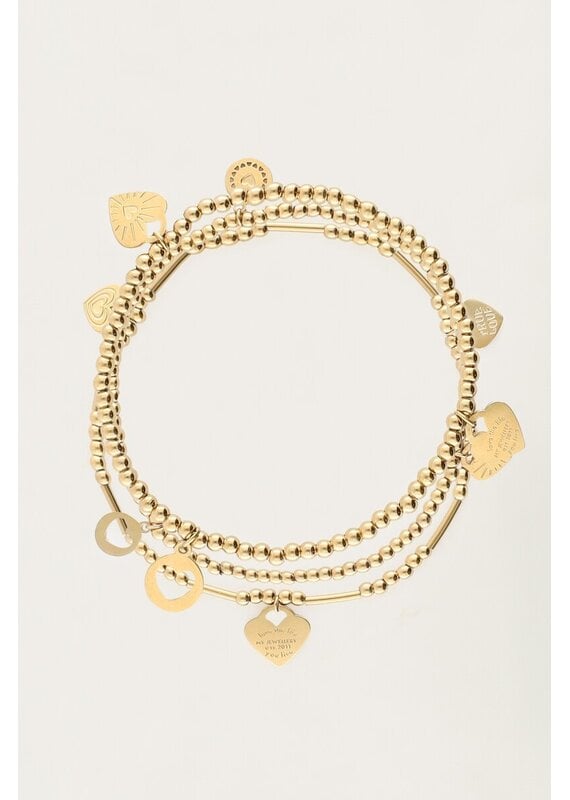 My Jewellery My Jewellery | Candy armbanden set met hartjes - goud