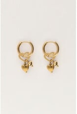 My Jewellery My Jewellery | Kleine oorringen met diverse hartjes - goud