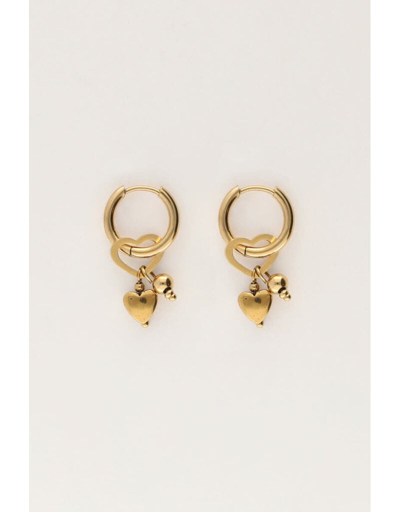 My Jewellery My Jewellery | Kleine oorringen met diverse hartjes - goud