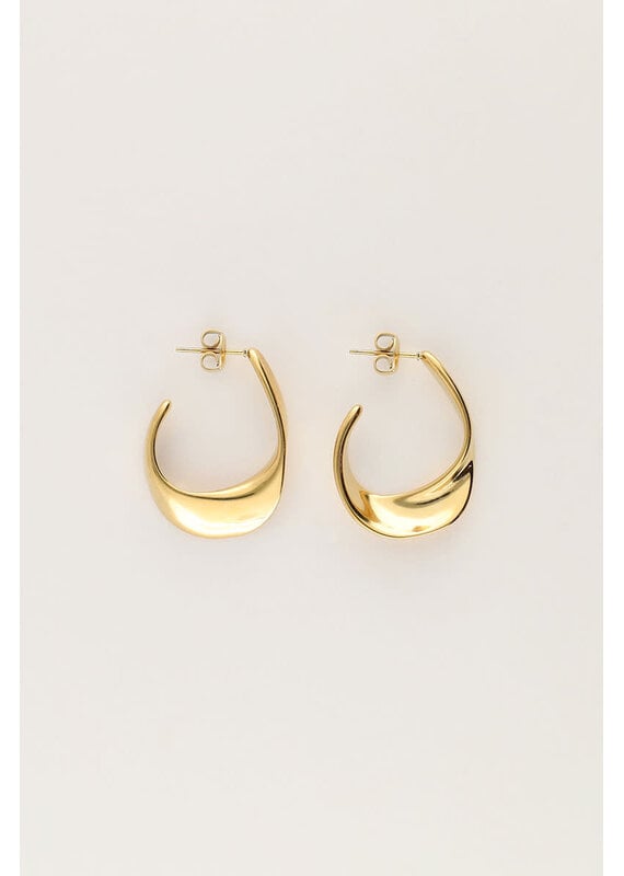 My Jewellery My Jewellery | Bold oorringen open ovaal dun - goud