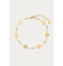 My Jewellery My Jewellery | Armband met hartjes & bolletjes - goud