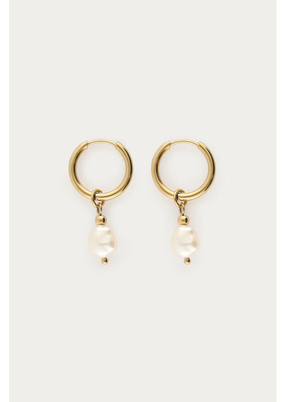 My Jewellery My Jewellery | Mystic oorringen met zoetwaterparel - goud