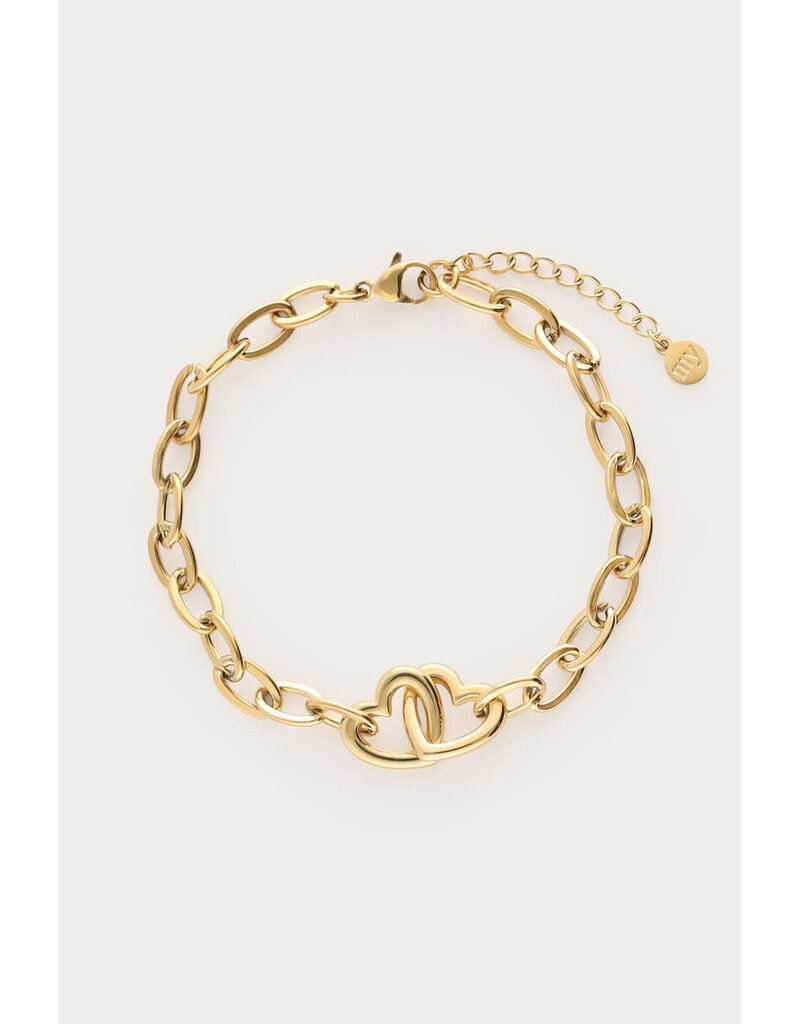 My Jewellery My Jewellery | Midnight armband met twee hartjes - goud