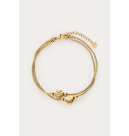 My Jewellery My Jewellery | Gratitude dubbele armband hart en klaver - goud