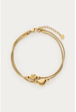 My Jewellery My Jewellery | Gratitude dubbele armband hart en klaver - goud
