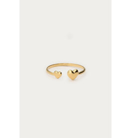 My Jewellery My Jewellery | Minimalistische ring met dubbel hartje - goud