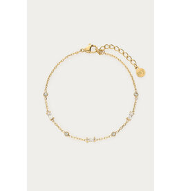 My Jewellery My Jewellery | Minimalistische armband met ronde en vierkante strass - goud