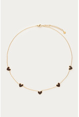 My Jewellery My Jewellery | Ketting met bruine hartjes - goud