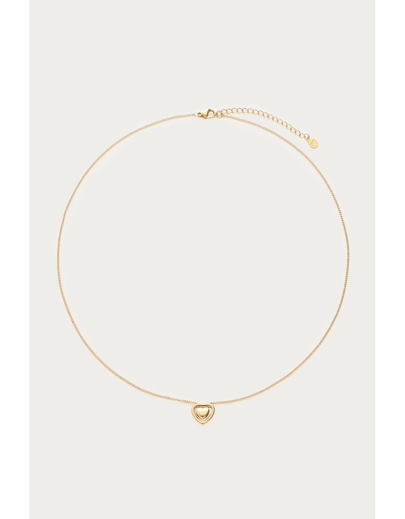 21Jewelz My Jewellery | Minimalistische ketting met dubbel hartje - goud
