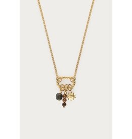 21Jewelz My Jewellery | Sunrocks ketting met zon en bruine kralen - goud