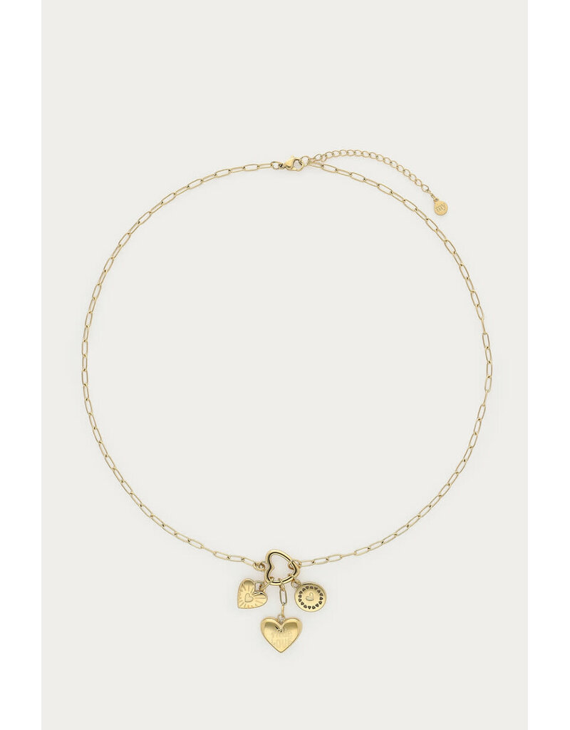 My Jewellery My Jewellery | Candy schakelketting met open hartjes bedels - goud