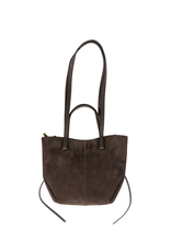 21Jewelz Medium shopper met dubbel hengsel - suede donkerbruin