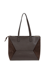 21Jewelz Grote shopper met suede details - donkerbruin