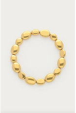 My Jewellery My Jewellery | Bold elastieken armband met ovalen kralen - goud