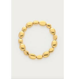 My Jewellery My Jewellery | Bold elastieken armband met ovalen kralen - goud