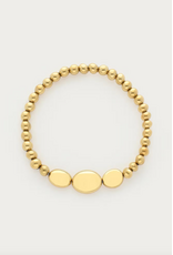 My Jewellery My Jewellery | Bold elastieken armband met ronde en ovalen kralen - goud
