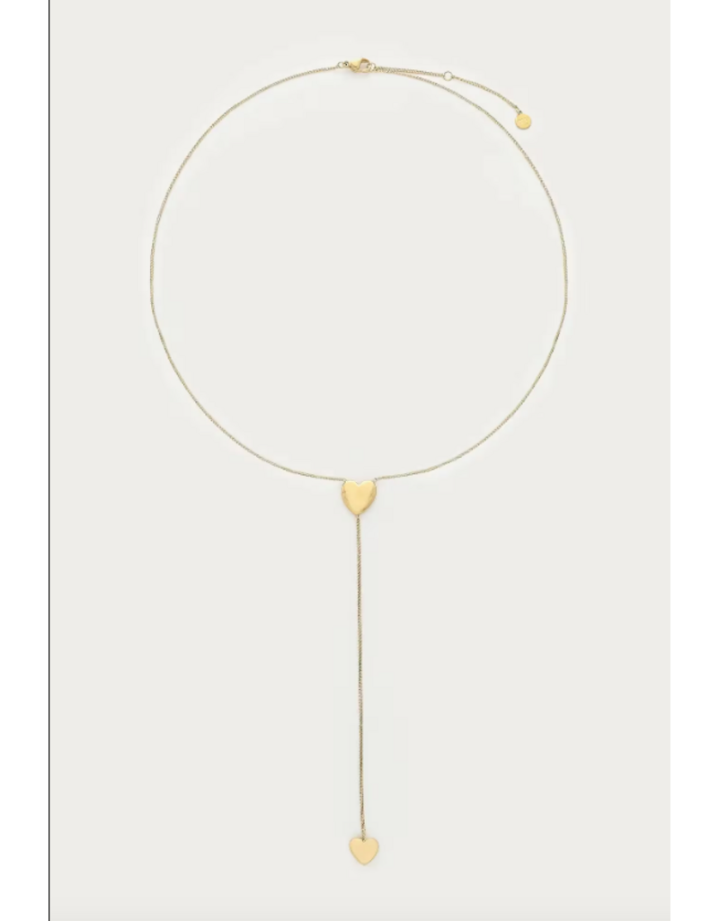 My Jewellery My Jewellery | Bold minimalistische y-ketting met hartjes - goud