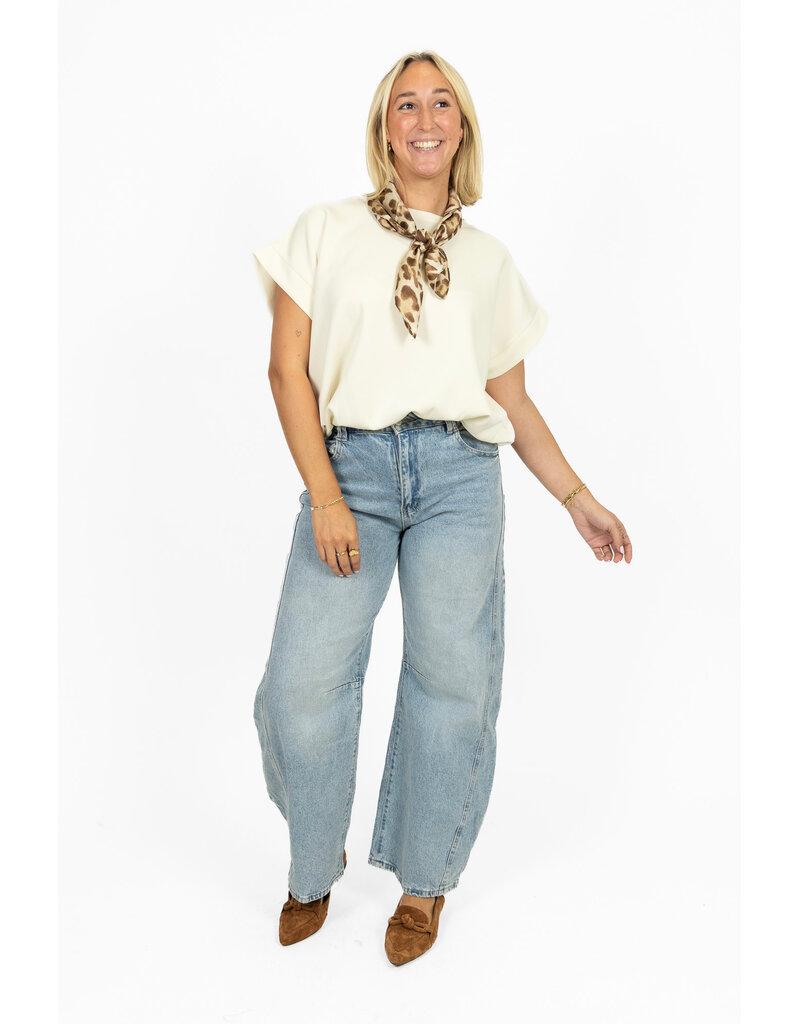 21Jewelz Sweatstof top met elastische band - ecru