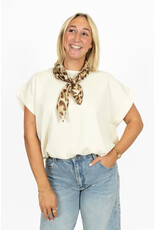 21Jewelz Sweatstof top met elastische band - ecru