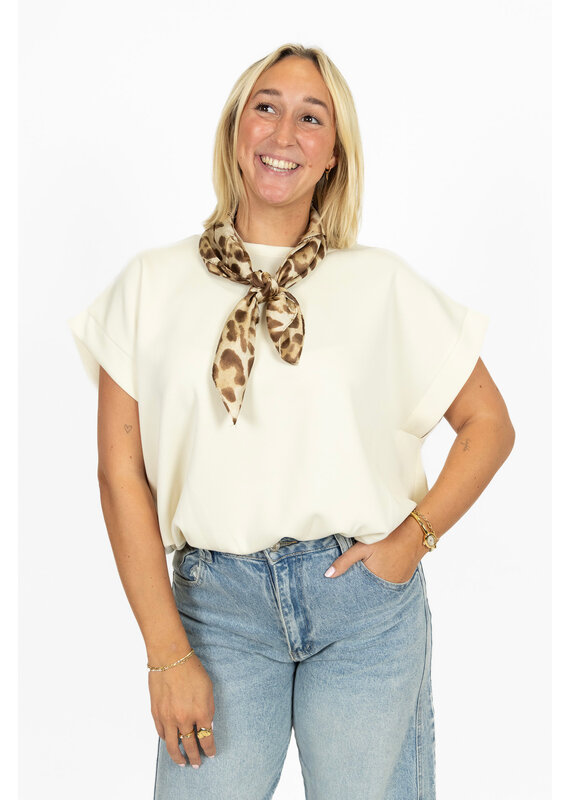 21Jewelz Sweatstof top met elastische band - ecru