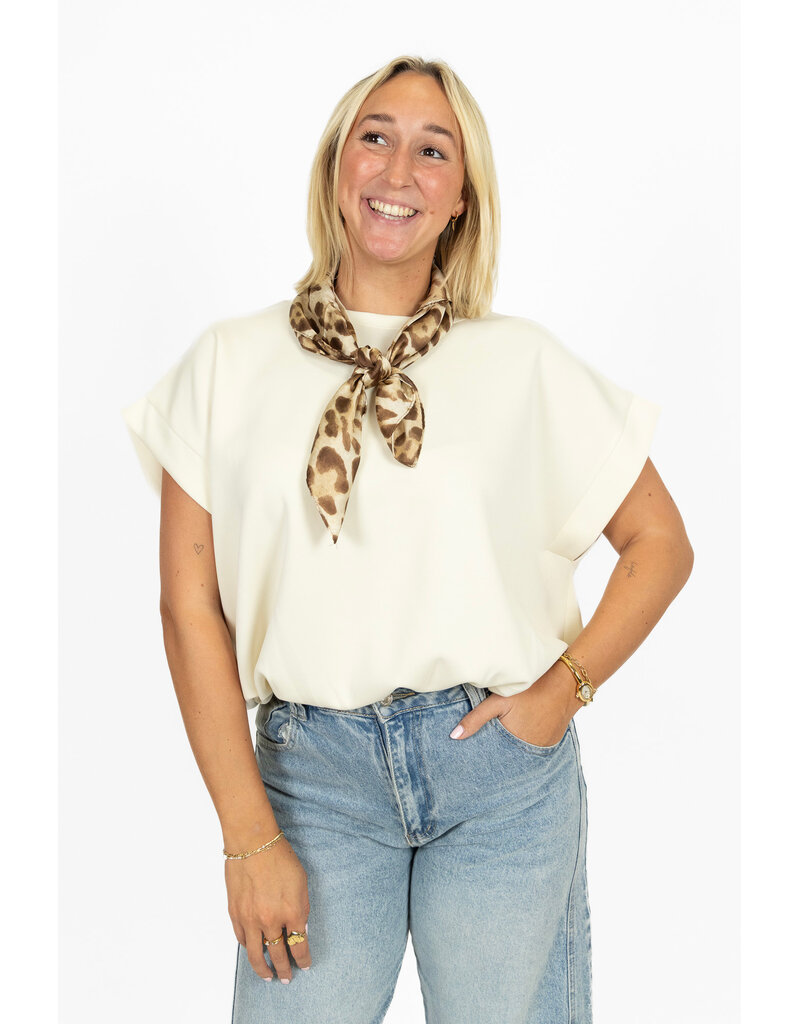 21Jewelz Sweatstof top met elastische band - ecru