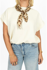 21Jewelz Sweatstof top met elastische band - ecru