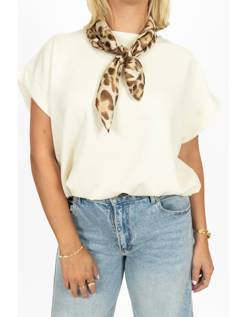 21Jewelz Sweatstof top met elastische band - ecru
