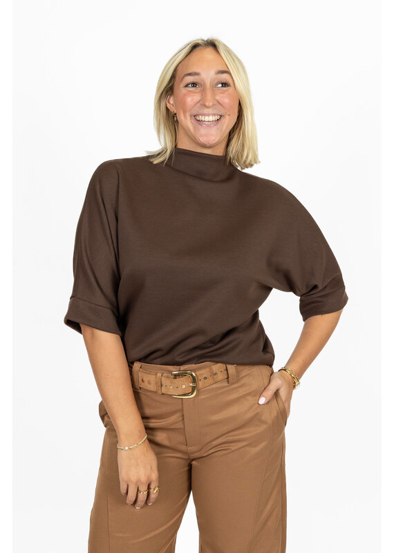 21Jewelz Sweatshirt met hoge hals - donkerbruin