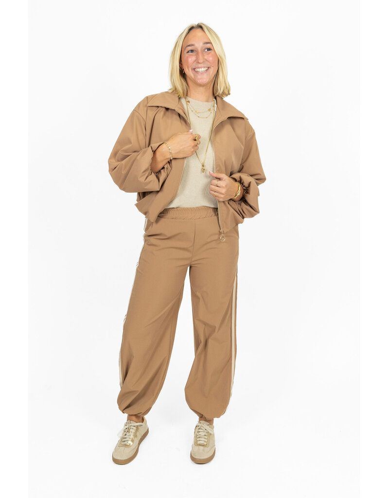 21Jewelz Pantalon met elastieke band en strepen - camel