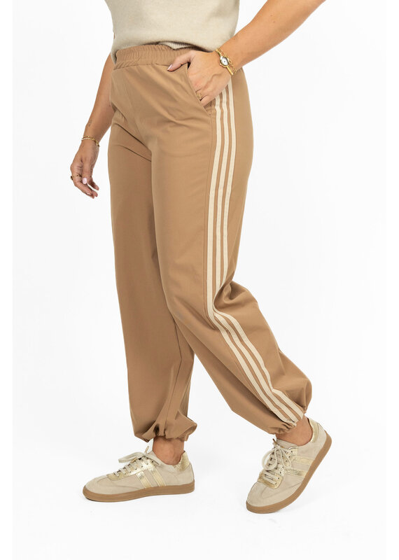 21Jewelz Pantalon met elastieke band en strepen - camel