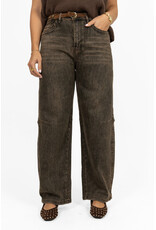 21Jewelz Barrel jeans - washed donkerbruin