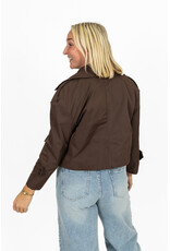 21Jewelz Korte trenchcoat - donkerbruin