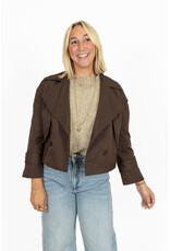 21Jewelz Korte trenchcoat - donkerbruin