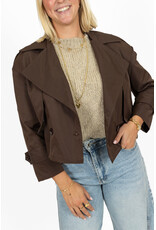 21Jewelz Korte trenchcoat - donkerbruin