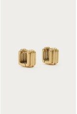 My Jewellery My Jewellery | Bold vierkante oorringen met ribbel - goud