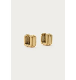 My Jewellery My Jewellery | Bold vierkante oorringen met ribbel - goud