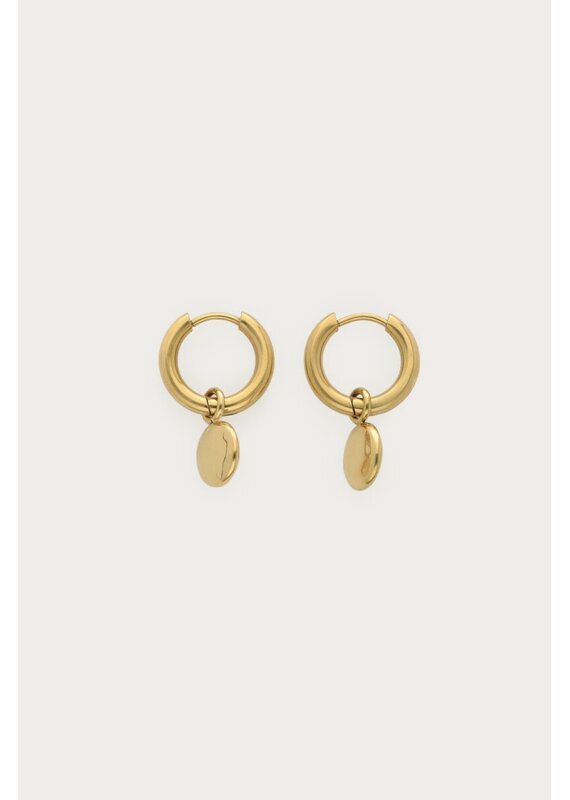 My Jewellery My Jewellery | Bold oorringen met ovalen dot - goud